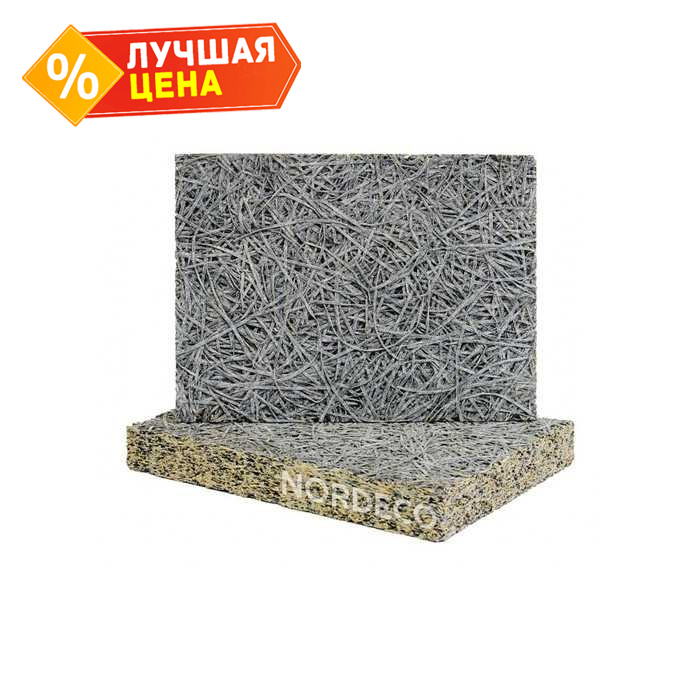 Фибролитовая плита Nordeco ФП 570-25С 2400х600х25 повышенной плотности на сером цементе